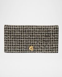 Eloise Flap Fringe Grid Clutch Bag