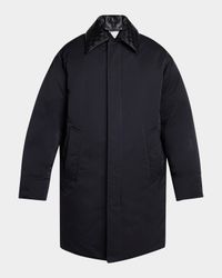 Men's Tech Puffer Jacket with Intrecciato Collar