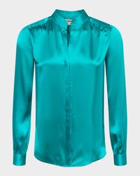 Bianca Silk Charmeuse Button-Down Blouse