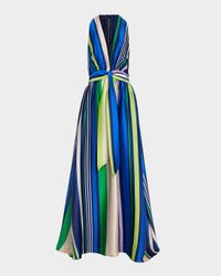 Kamil Striped Satin Maxi Dress