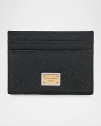 Logo Plate Leather Card Holder
