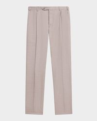 Men's Wool Sharkskin Trousers