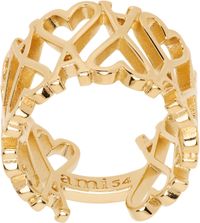 AMI Paris Bague dorée à logos Ami de cœur