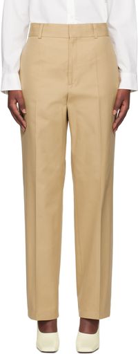 Filippa K Beige Tailored Cotton Trousers