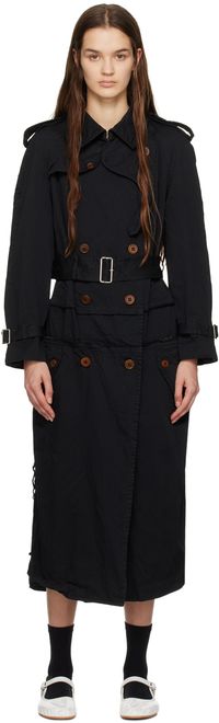 Black Comme des Garçons Black Double-Breasted Trench Coat