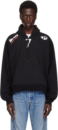 Prototypes Black Moved Neck Hoodie