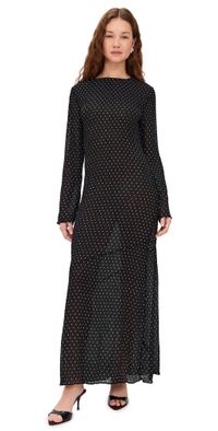 Lioness Haven Maxi Dress NOIR POLKA L
