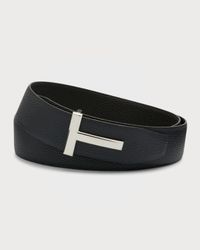 Men's Signature T Reversible Leather Belt