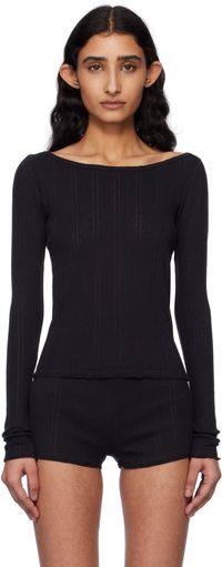Cou Cou T-shirt noir à col bateau