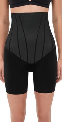 SPANX High-Waisted Mid-Thigh Shorts Very Black M