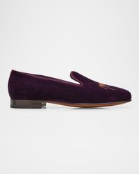 Men's Alonzo Embroidered Velvet Slippers