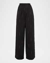 Logo Striped Satin Wide-Leg Pyjama Pants