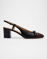 Valet Du Roi VLogo Leather Slingback Pumps