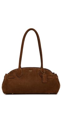 Coach Suede Empire Carryall 34 Tote B4/Warm Brown One Size