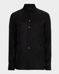 Men's Tonal Paisley Viscose and Silk Sport Shirt
