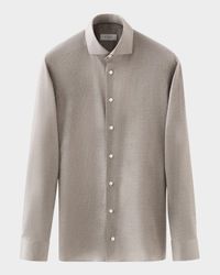 Men's Signature Filo di Scozia Jersey Contemporary-Fit Dress Shirt