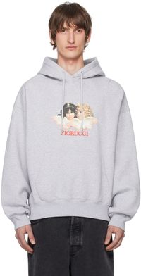 Fiorucci Pull à capuche gris à image à logo