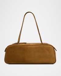 Simona Zip Suede Shoulder Bag