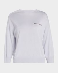 Cashmere and Silk Chain-Trim Knit Sweater