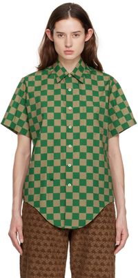 ERL Green & Khaki Checkered Shirt