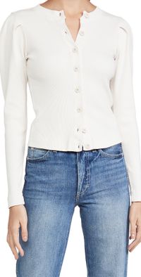 AMO Puff Sleeve Cardigan Off White XL