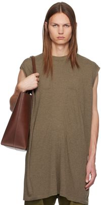 Rick Owens Brown Porterville Rainino Splintered T-Shirt