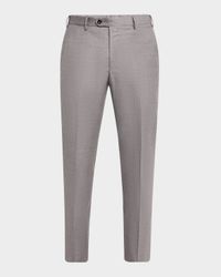 Men's Wool Flat-Front Trousers