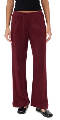 DONNI. The Sweater Rib Simple Pants Oxblood L