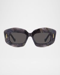 Men's Anagram Acetate and Nylon Rectangle Sunglasses