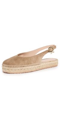 Gianvito Rossi Paz Velour and Corda Espadrilles Camel/Natural 37
