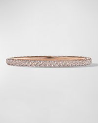 Sculpted Cable Bracelet with Diamonds in 18K Rose Gold, 4.5mm