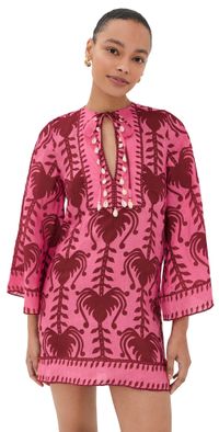 Johanna Ortiz Wild Savannah Tunic Dress Pink/Cheery 8