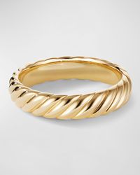 Men's 18k Gold Cable Band Ring, 5mm