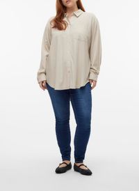 Vero Moda Curve - Chemise droite col classique - Taille 48 - Beige