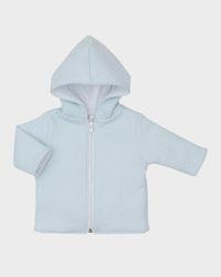Boy's Classic Jacquard Padded Jacket with Hood, Size 3M-18M