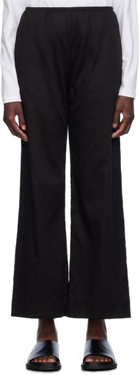 LESET Pantalon noir en coton Yoko à poches