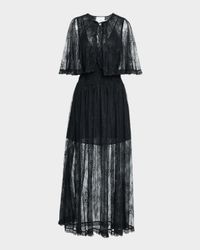 Tissy Lace Cape Gown