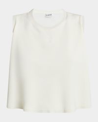 Double-Layer Anagram Sleeveless Wool Sweater