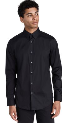 Theory Sylvain Good Cotton Shirt Black L