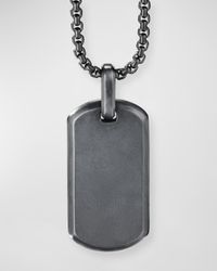 Men's Streamline Tag Pendant in Titanium, 35mm