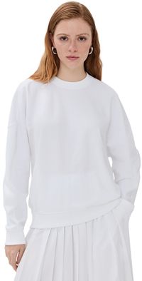 Tibi Lightweight Crew Neck Sweatshirt White XXS