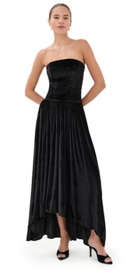 Azeeza Nayara Velvet Midi Dress Black M