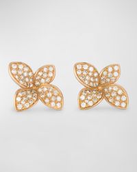 18k Rose Gold Giardini Diamond Stud Earrings
