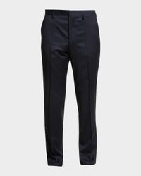 Men's Genesis Slim-Fit Wool Trousers, Black
