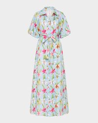 Carla Floral-Print Viscose Maxi Shirtdress