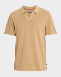 Men's Garment-Dyed Pique Relaxed-Fit Pocket Polo Shirt