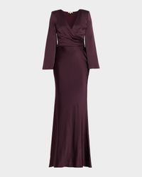 Manon Surplice Satin Maxi Dress