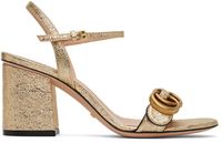 Gucci Silver GG Marmont Heeled Sandals