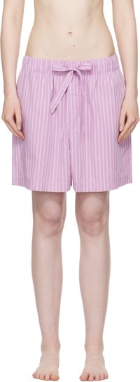 Tekla Pink Poplin Pyjama Shorts