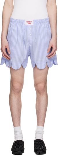 Charles Jeffrey LOVERBOY Blue Scalloped Boxer Shorts